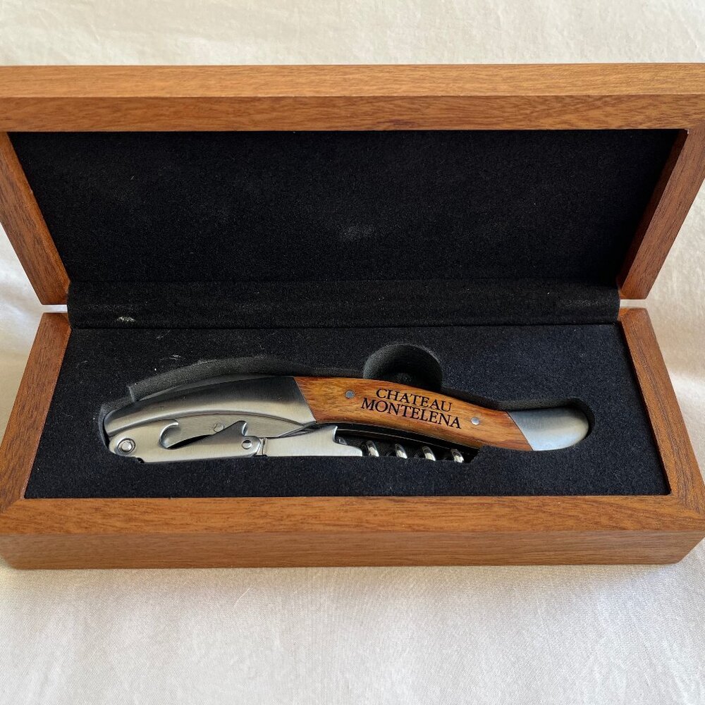 Brand New CHATEAU MONTELENA Corkscrew Wine Opener with Wooden Case